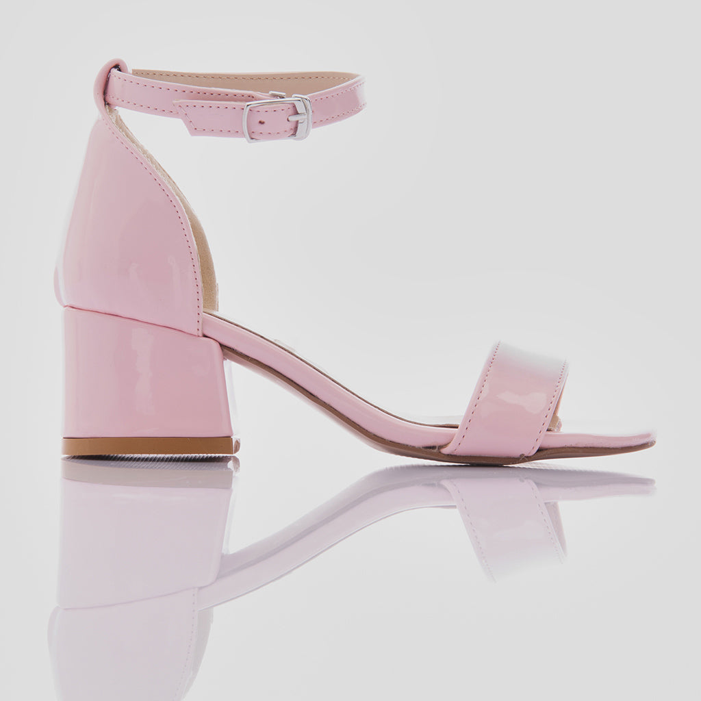 Dark Pink Glitter Strap Heels 38 / Pink