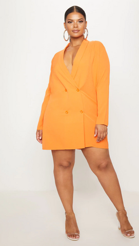 plus size orange blazer dress