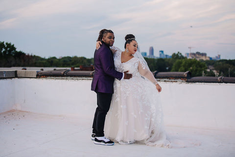 Plus size wedding dress with sneakers