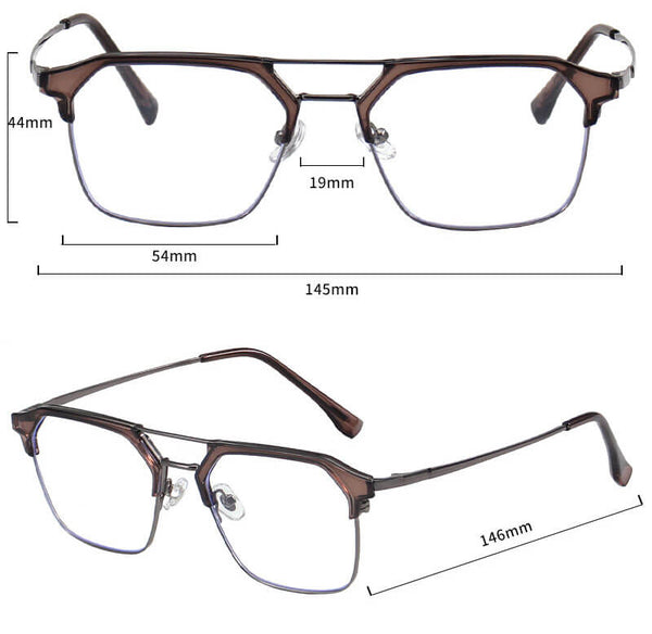 Vintage Flat Frame Glasses - LUXYIN