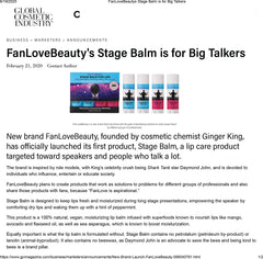 FanLoveBeauty Featured in Global Cosmetic's Industry Magazine