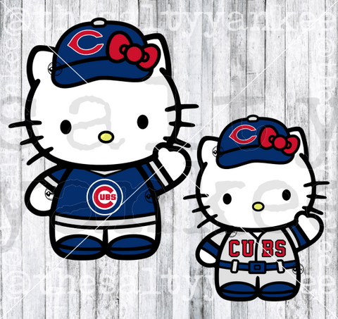 Cute Kitty in Baseball Attire SVG and PNG File Download – The Salty Yankee