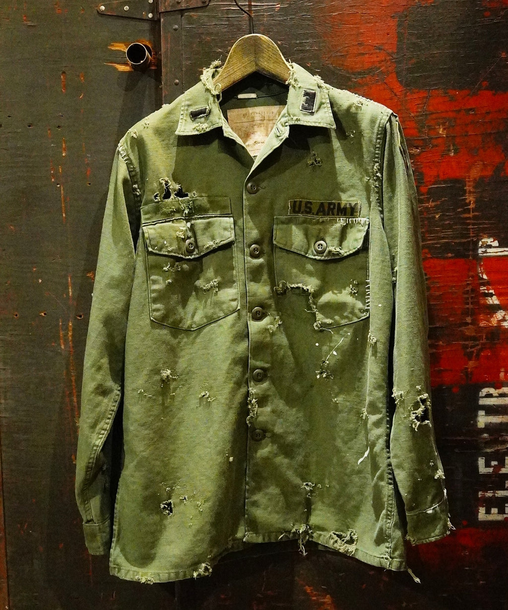 Vintage damage military shirt#03