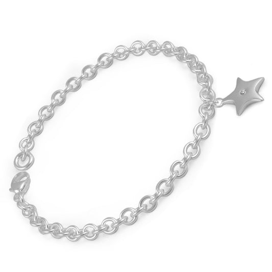 Children And Teens Sterling Silver Rolo Chain Bracelet For Charms (6 1 –