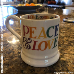 Peace and love mug