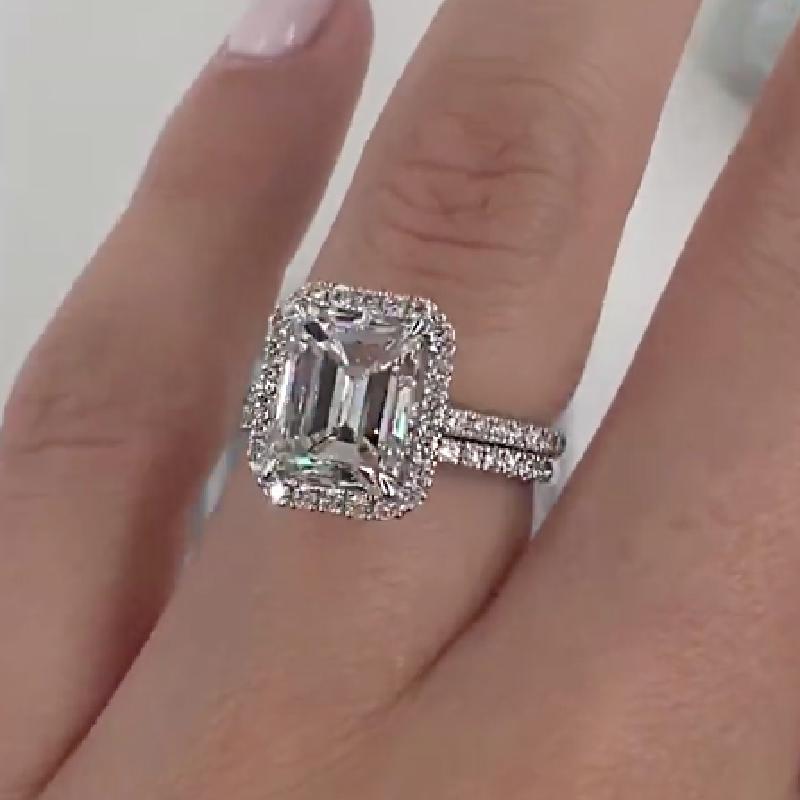 Fake emerald shop cut ring