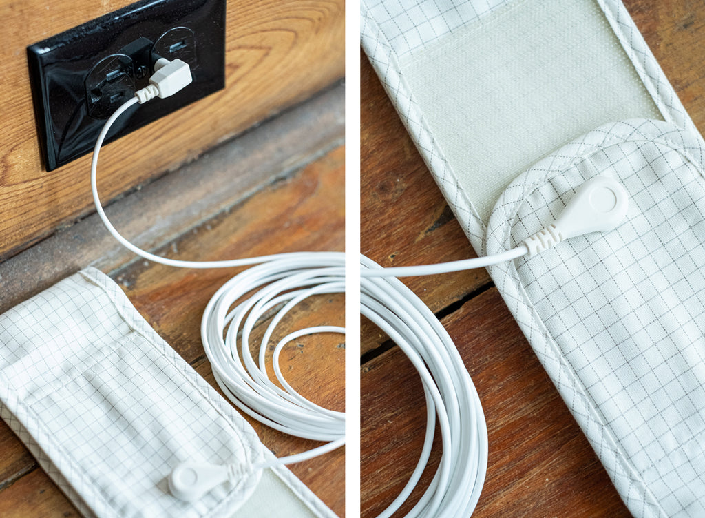 how earthing indoors works, using the grounded outlet and cord