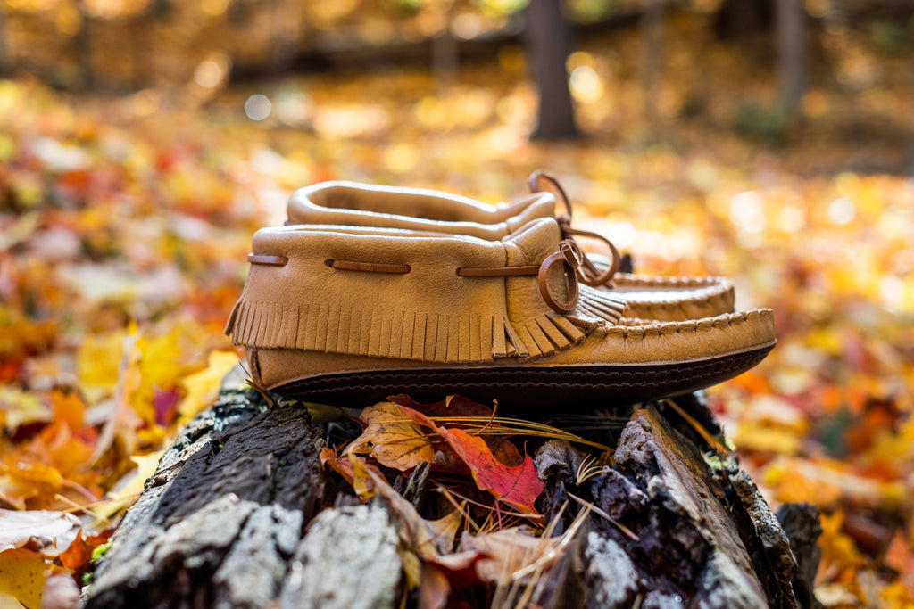 Fringed ankle moccasins