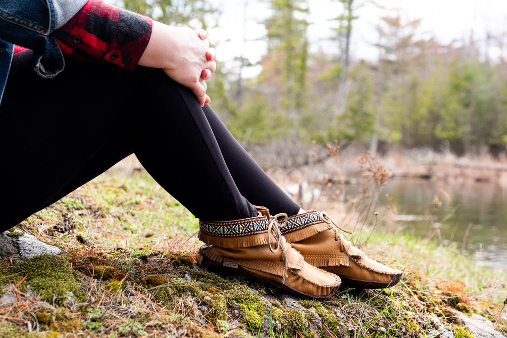 Grounding in a pair of earthing moccasin ankle boots