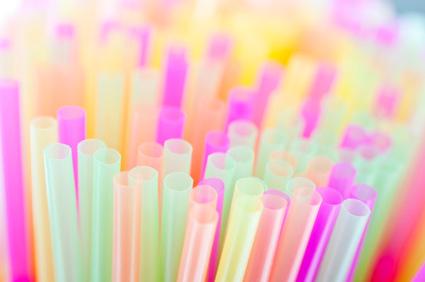 Picture of Bunch of Plastic Colorful Straws