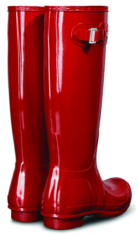 Red shiny hunter on sale boots