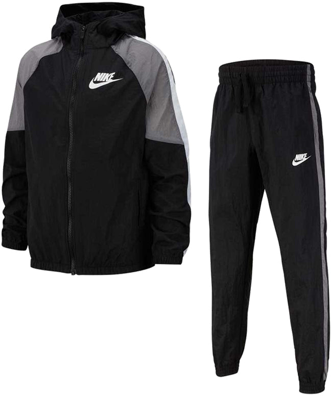 Nike Juniors Sportswear Woven Tracksuit Black Gunsmoke Grey Landau – Landau Store