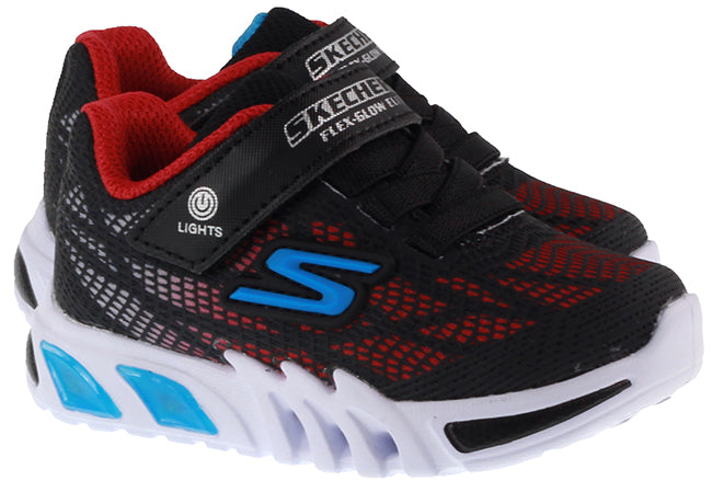 Skechers Trainers Kids Flex | Red Black Store Landau Vorlo Glow Blue Elite