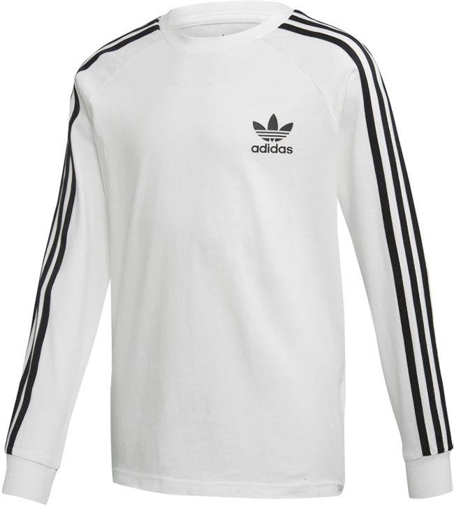 Adidas Originals Juniors 3 Stripes Long Sleeve T Shirt White Black I Landau  – Landau Store