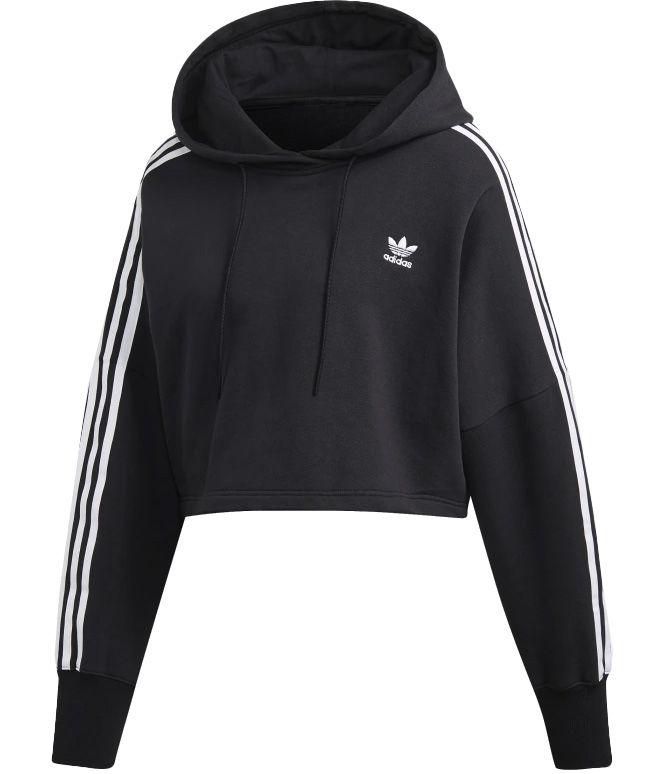 adidas cropped hoodie black and white