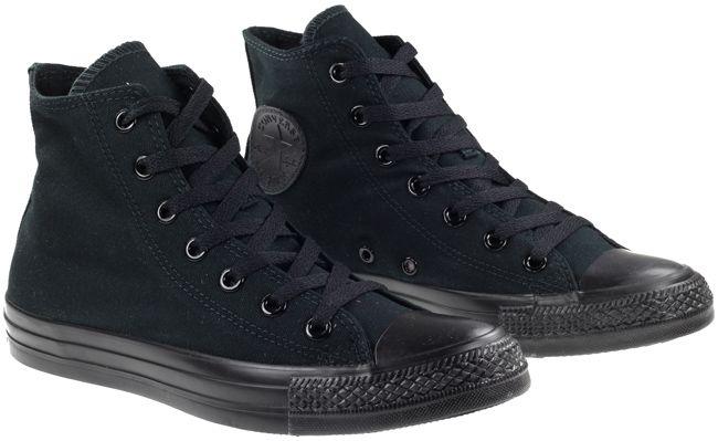 converse all star hi black mono