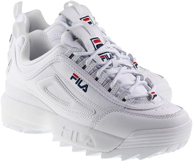 Fila Shoes Womens Disruptor II White Navy Red I Landau – Landau Store