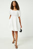 Womens Textured Bow Back Square Neck Dress