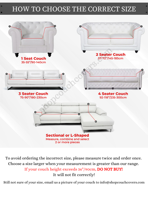 Couch Covers Measurement Guide