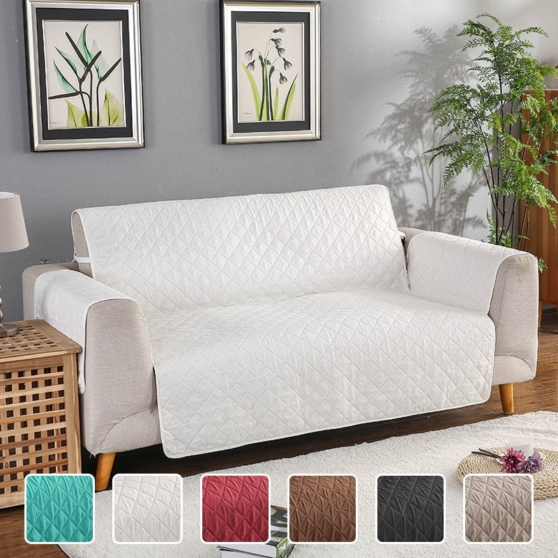 White Quilted Waterproof Furniture Cover Shop Couch Covers