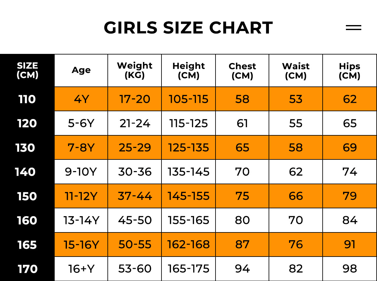 Sizing guide - 55 Collection