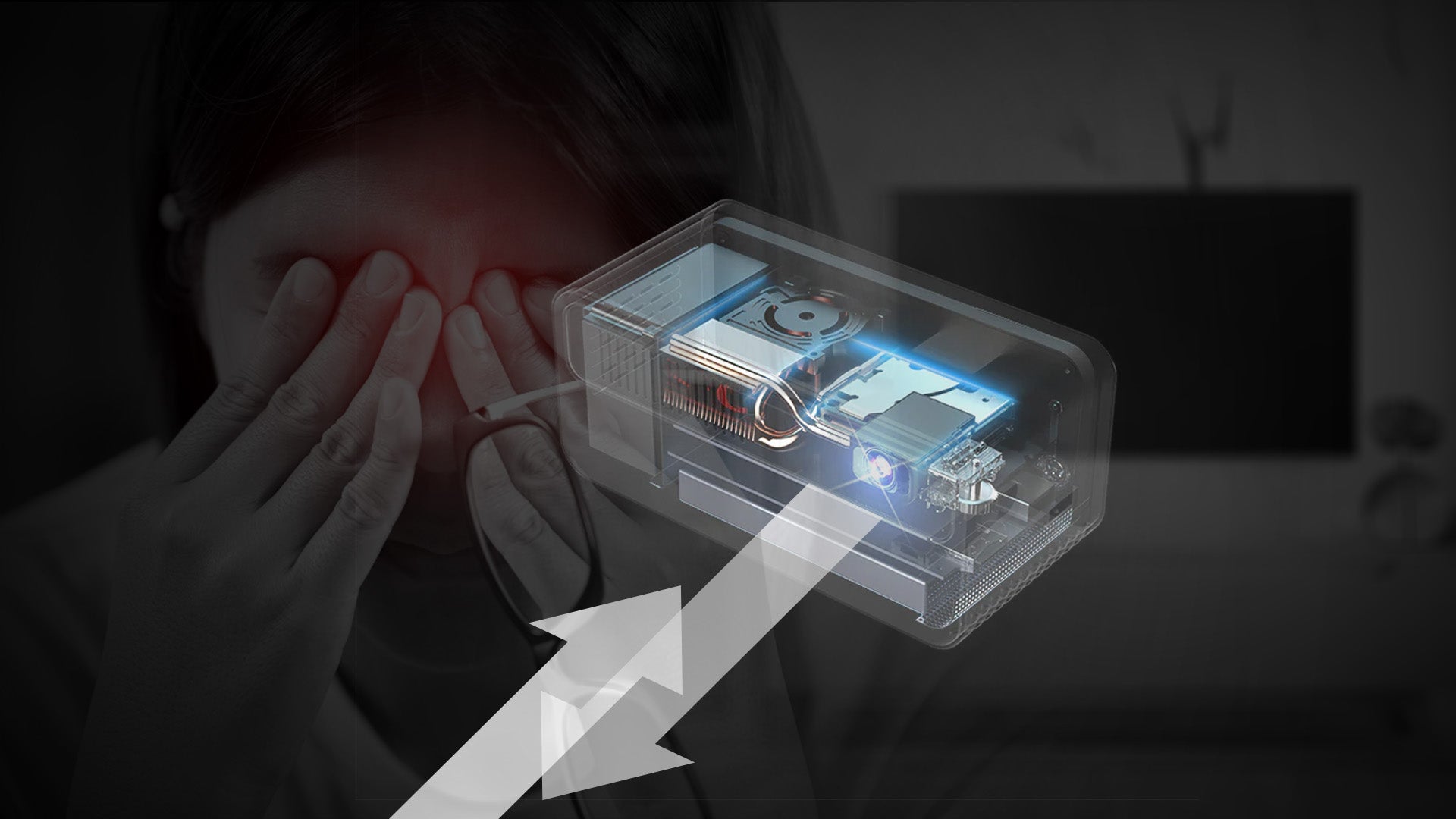 Aerglo Muzro Smart Short Throw Projector - mengurangi rasa sakit pada mata Anda