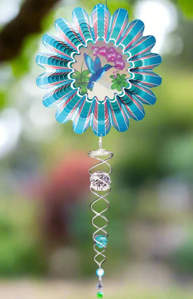 Animated Blue Hummingbird Mini Spinfinity