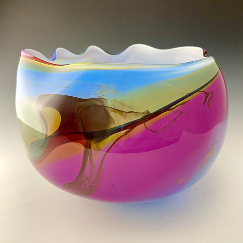 Wavy Bowl  Rosetree Blown Glass