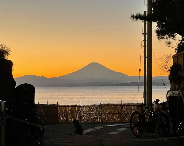 夕日が沈んで、富士山のシルエットがとても綺麗でしたよ。