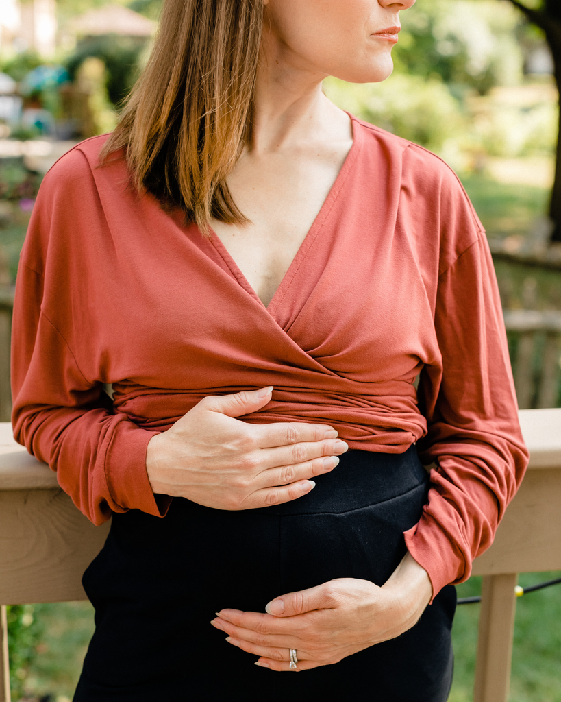 Long Sleeve Maternity Blouse Pregnant Woman/ Nursing Maternity Dress  Maternity Top Blouse
