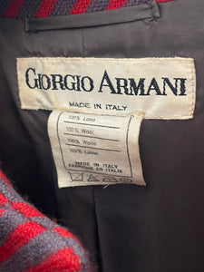Armani 90's wool striped red and grey blazer