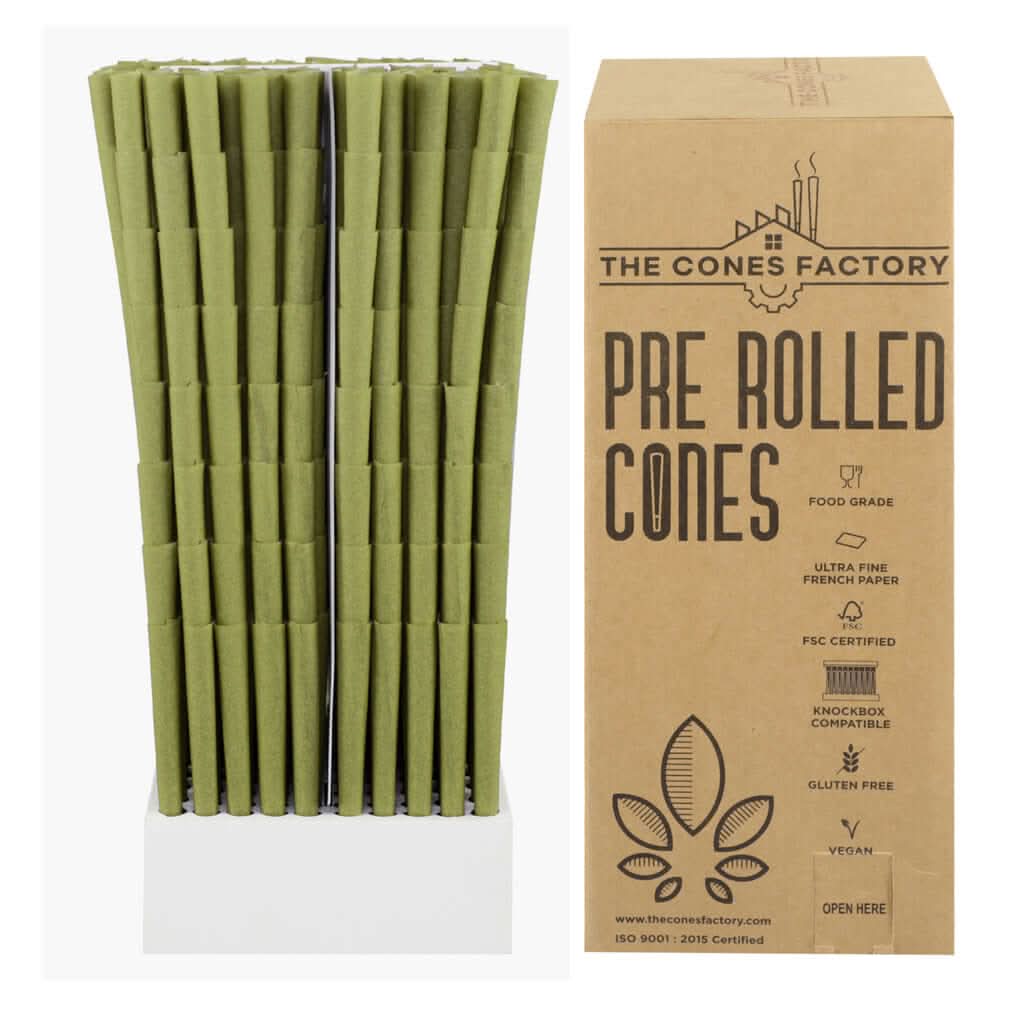 KING SIZE 109MM BLUNT CONES, BOX OF 800 CONES, HEMP WRAPPER Green Hamp