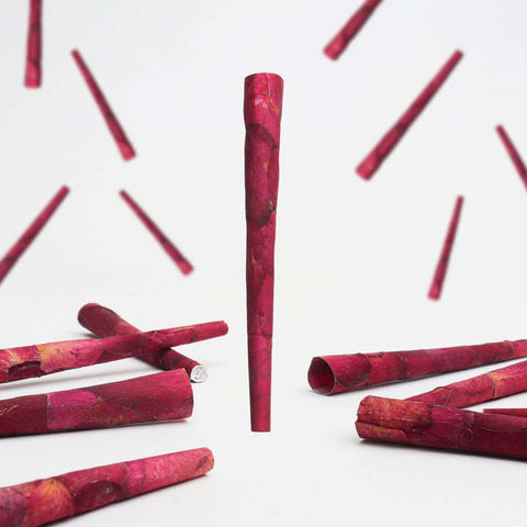 Several rose petal pre-rolled joints