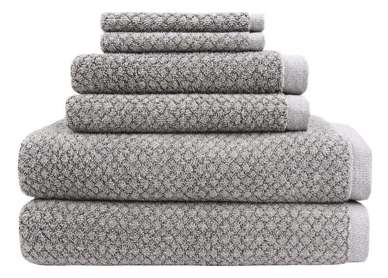 Everplush Hokime Ribbed Towels, Bath Towel Set - 6 Piece, White