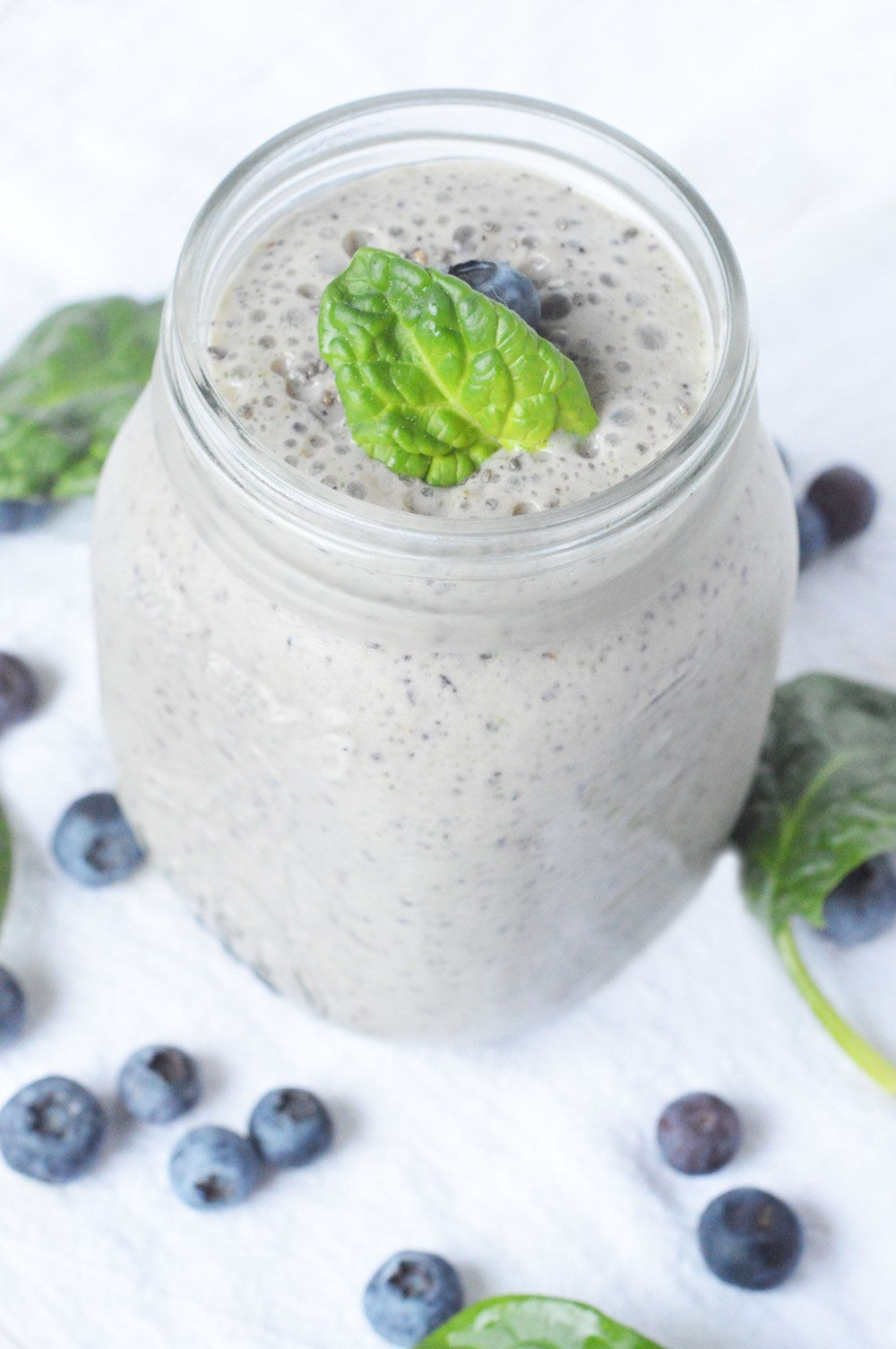 Blueberry Spinach Chia #smoothie #recipe