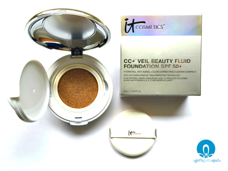 @itscosmetics CC+ Veil Beauty Fluid Cushion Compact review via @agirlsgottaspa