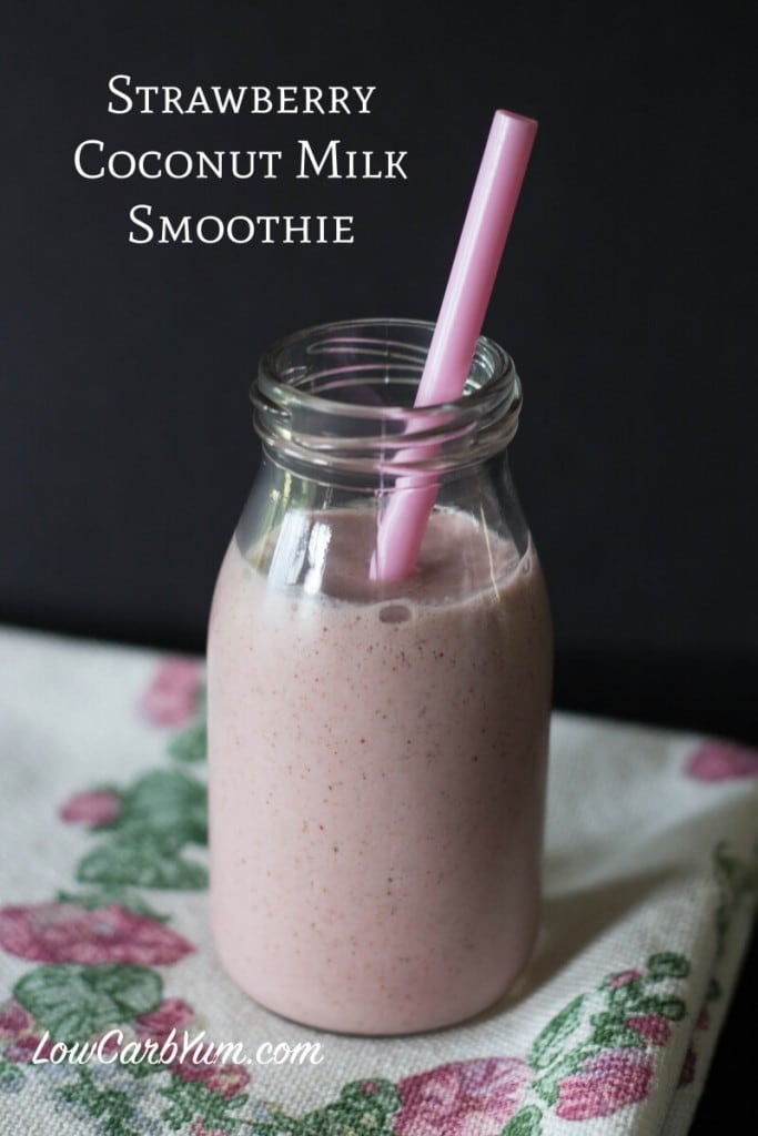 Low carb strawberry coconut milk #smoothie #recipe