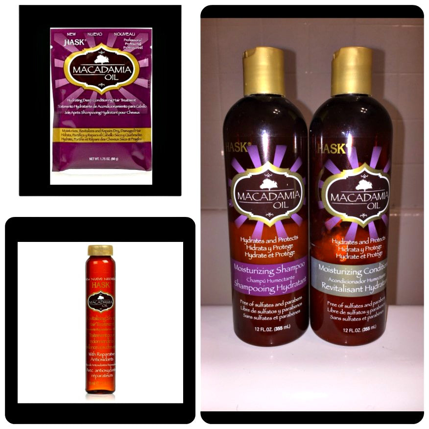 Hask Beauty Macadamia Oil hair care review via @agirlsgottaspa