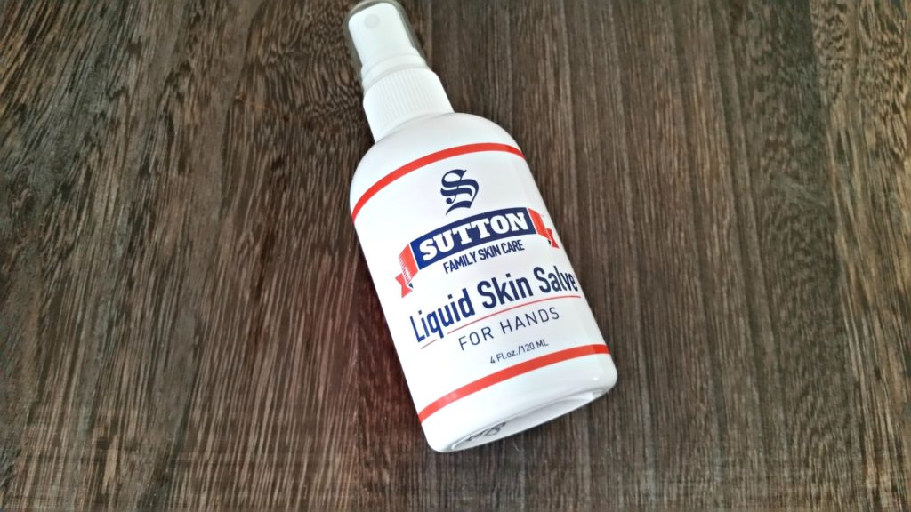 Liquid skin salve for hands from Sutton Family Skin Care via @agirlsgottaspa