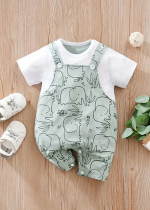 Elephant Print Baby Romper - BAYLEE BEE