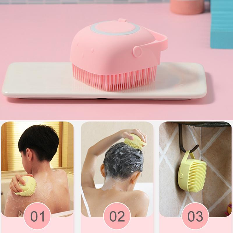 Escova macia de silicone para massagem para banho