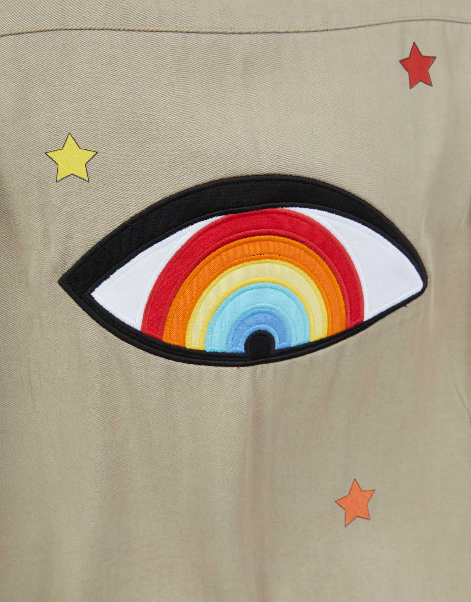 Rainbow Eye Stars L/S Button Up Denim Shirt | Sloane by Lauren Moshi