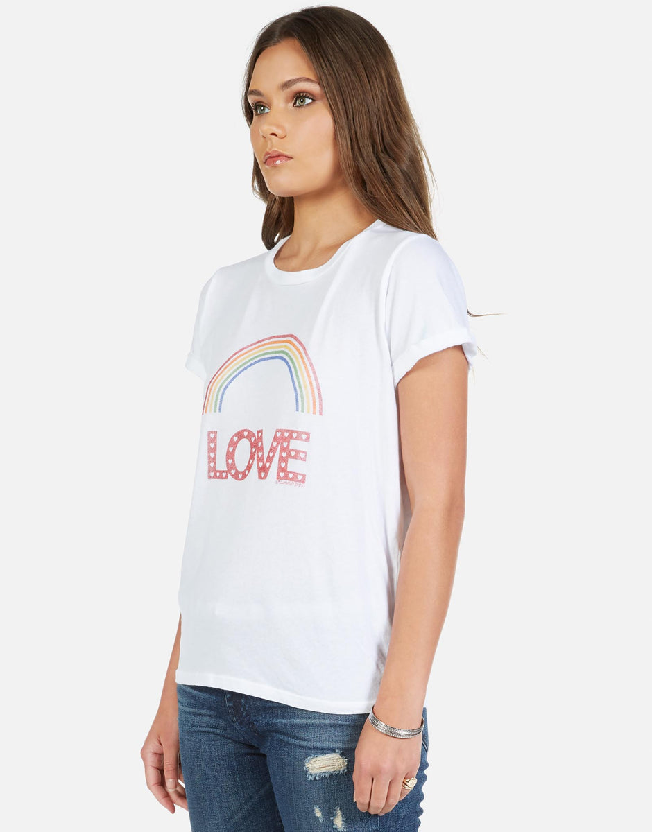 Rainbow Love Vintage Roll Up Sleeve Tee | Edda by Lauren Moshi