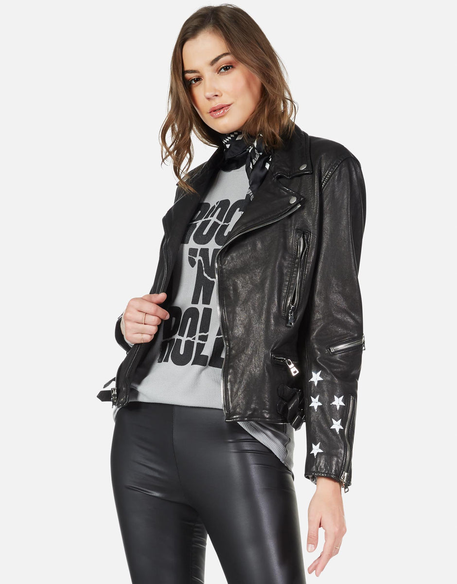 Rock 'N' Roll Leather Moto Jacket | Posey by Lauren Moshi