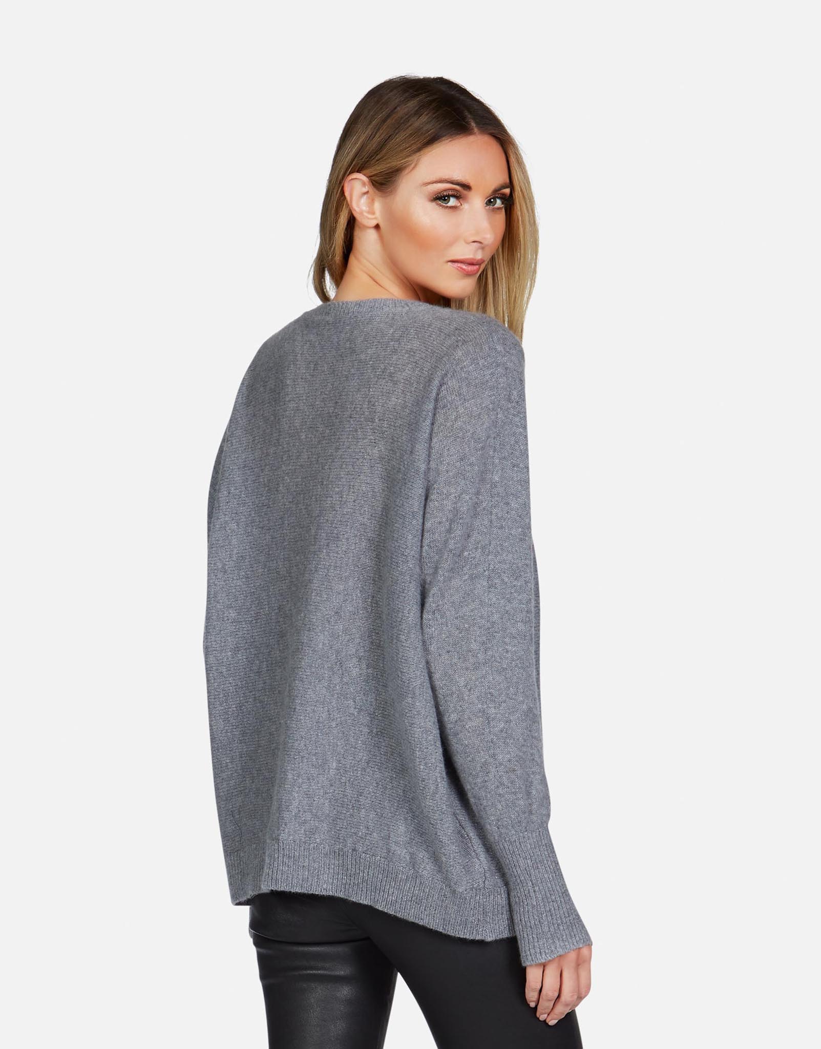 Electric Evil Eye Draped Cashmere Sweater | Ladona by Lauren Moshi