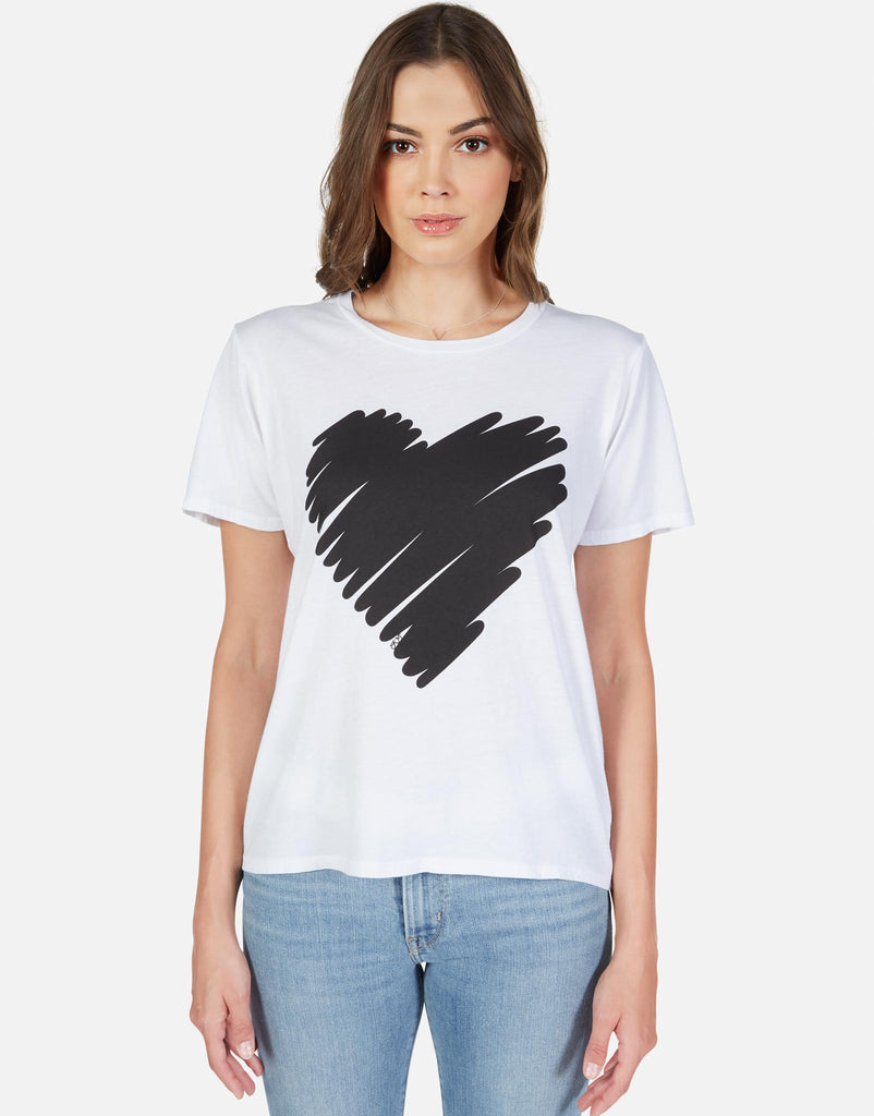 Scribble Heart S/S Vintage Tee | Croft by Lauren Moshi