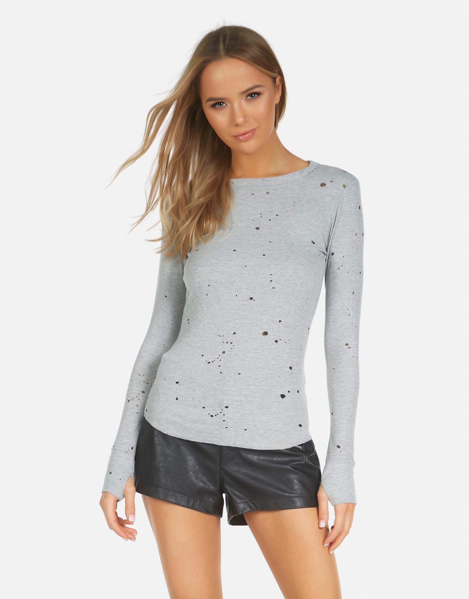 Mathis Fitted Top - Heather Grey XS