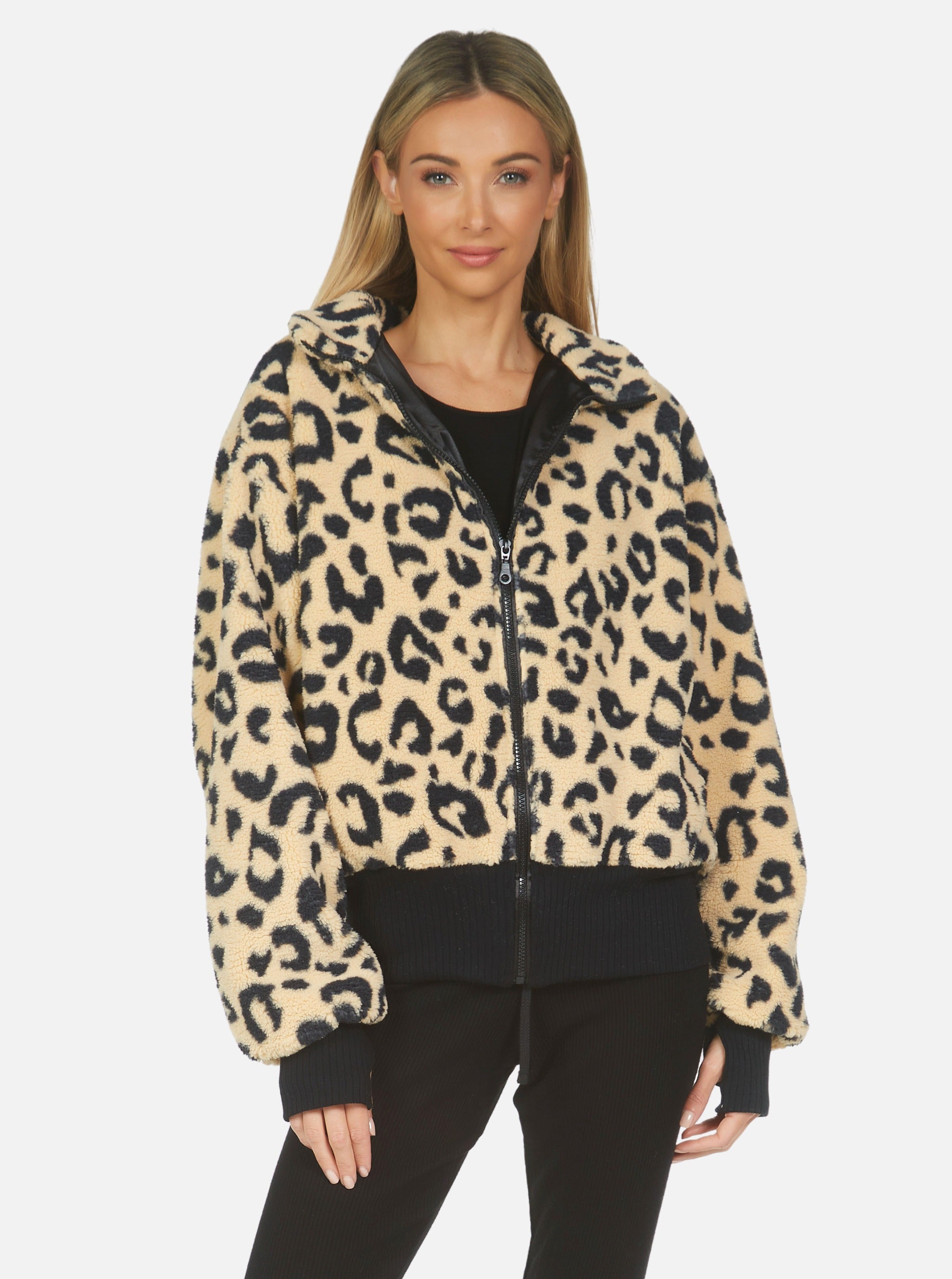 Orwell Zip Up Jacket - Leopard/ Black L