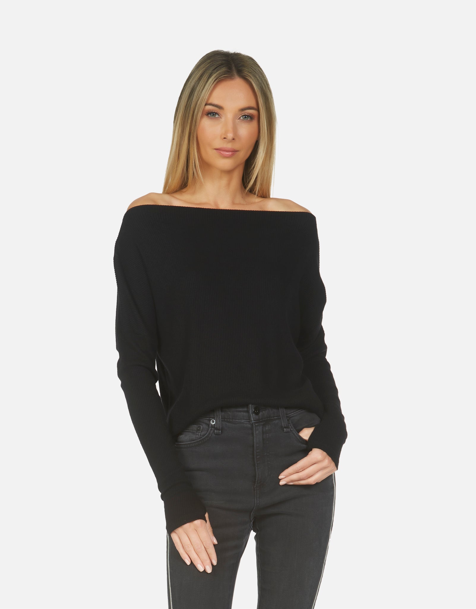 Santos Drop Shoulder Sweater - Black XL