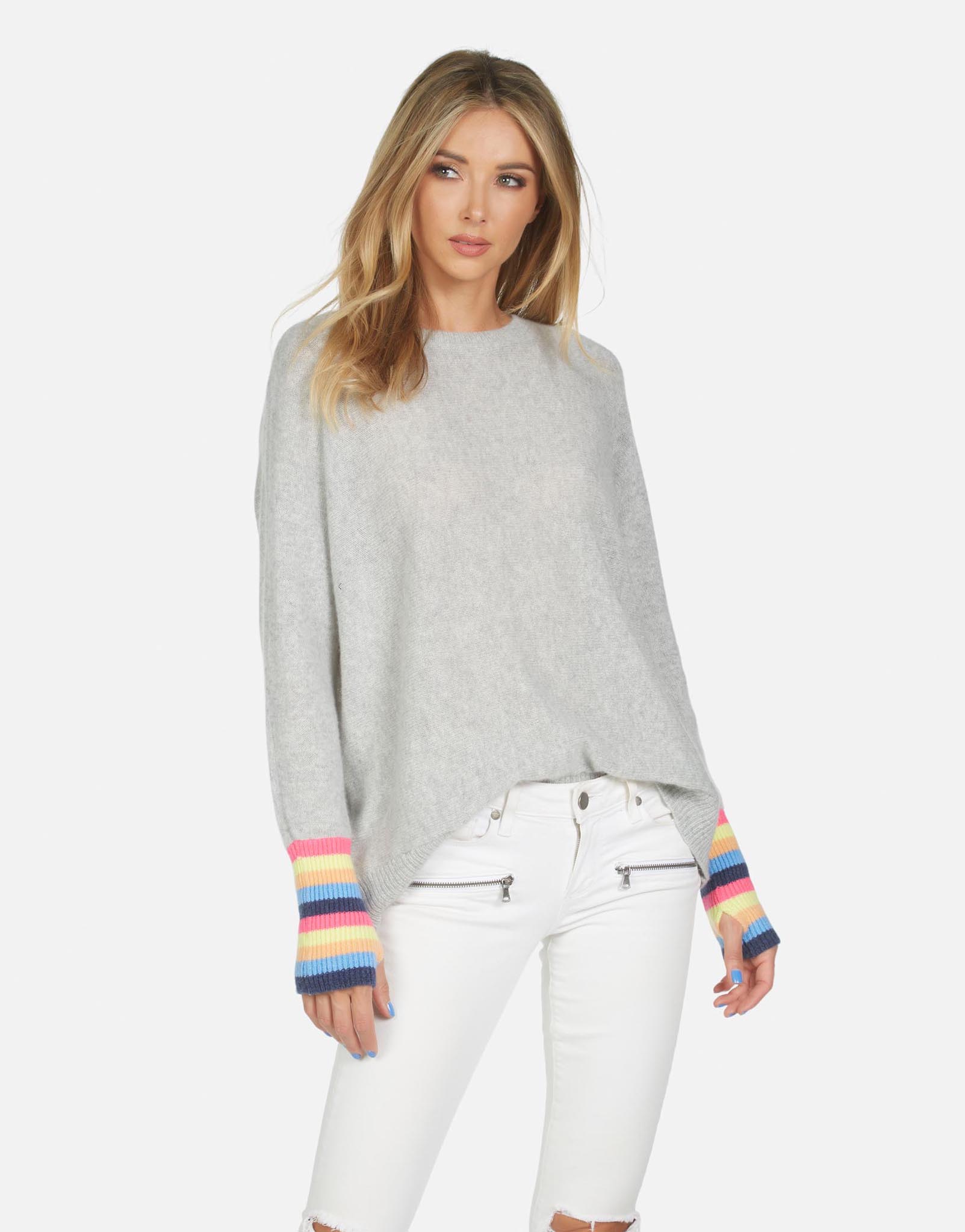 Rupert LE Draped Sweater - Heather Grey/Multi L